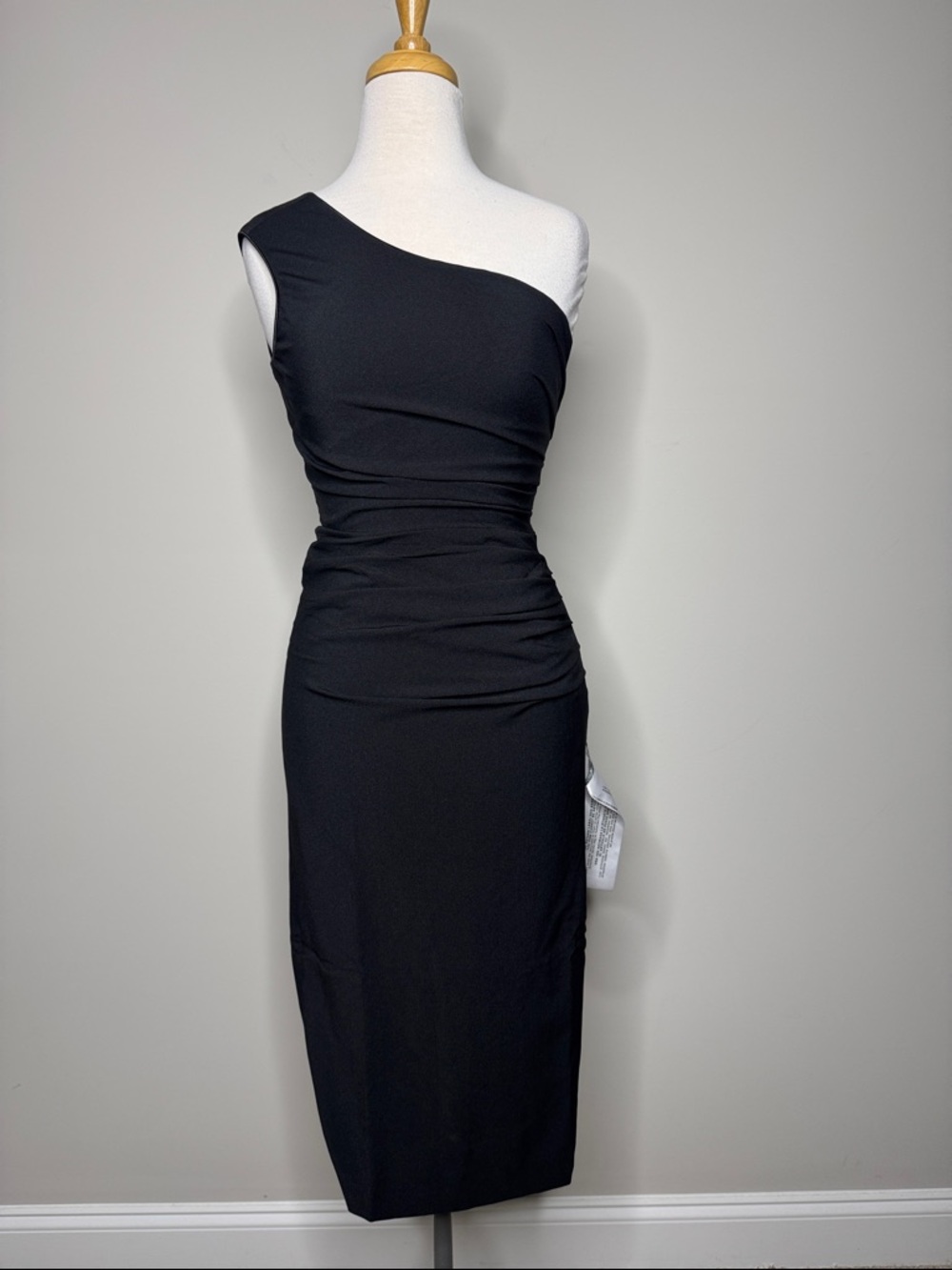 Dress the Population Asymmetric One-Shoulder LBD Ruched Dress Wedding Formal 14